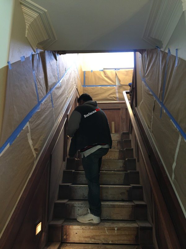 Preparing Staircase For Surfaces Rx Repairs and Refinishing