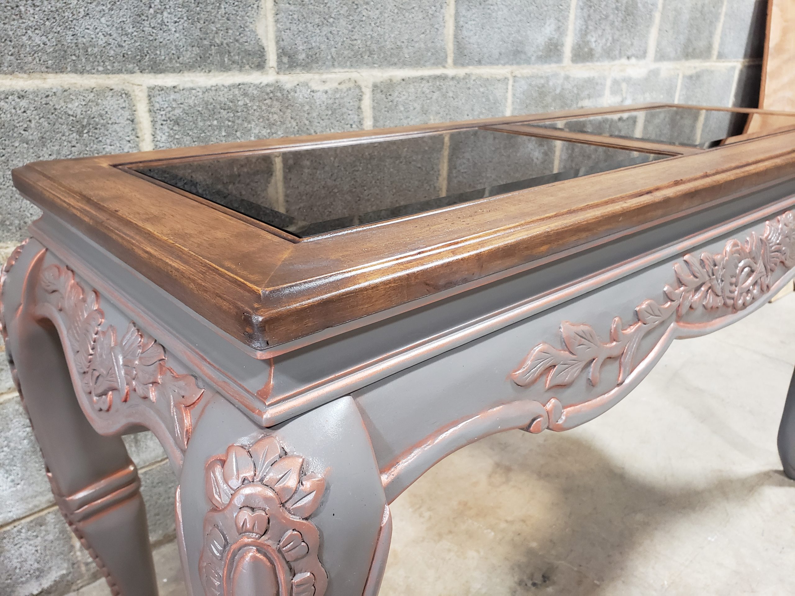Hand Painted and Refinished Console Table