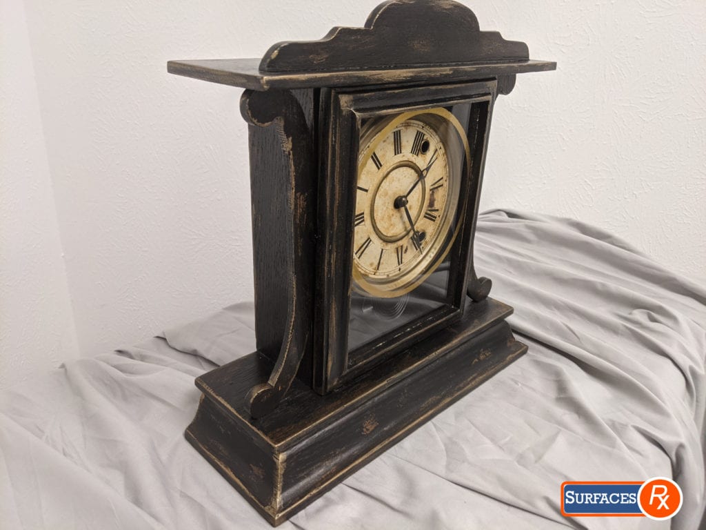 Faux Finished Vintage Mantle Clock For Sale by Surfaces Rx, Dallas TX