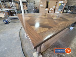 Parquetry Antique Dining Room Table After Refinishing by SurfacesRx