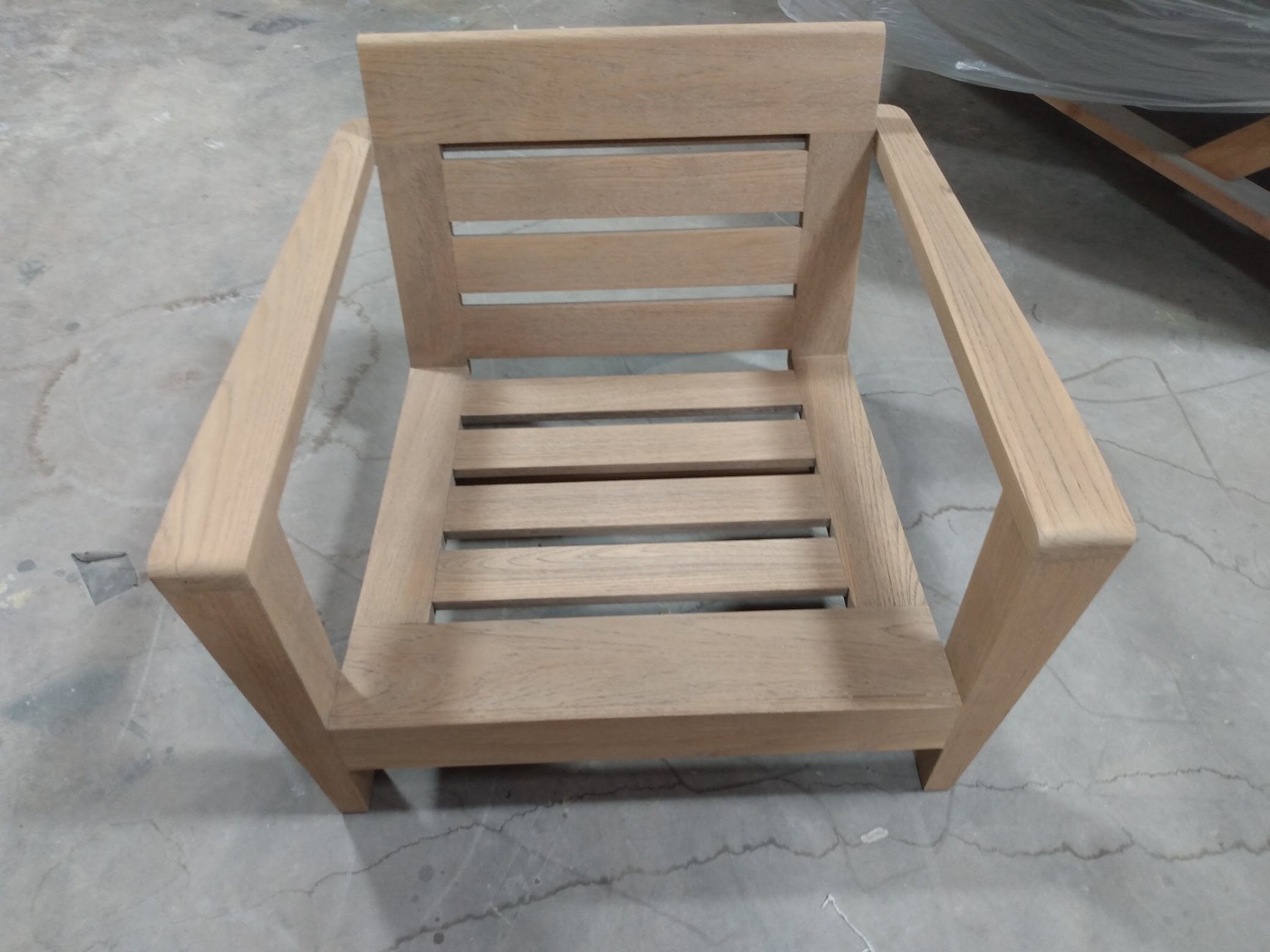 Outdoor Teak Furniture During Refinishing After Sanding